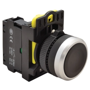   Egyszerű nyomókapcsoló, fekete 1×NO, 5A IP65 NYK3-BK Tracon