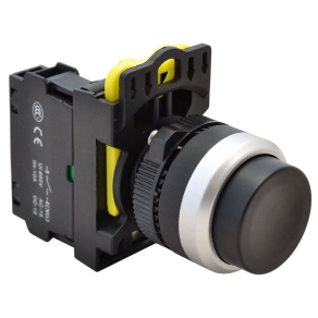 Kiálló nyomógomb, fekete 1×NO, 5A IP65 NYG3-HBK Tracon