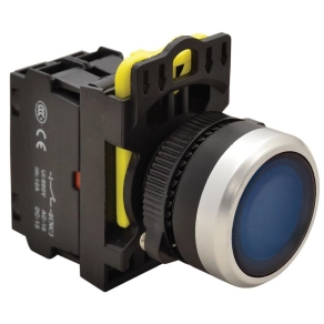   Világító nyomógomb, kék,1×NO, 5A, IP65, LED NYG3-LB Tracon