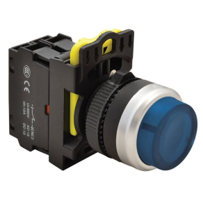   Világító nyomókapcsoló, kiálló, kék 1×NO, 5A, IP42 LED NYK3-HLB Tracon