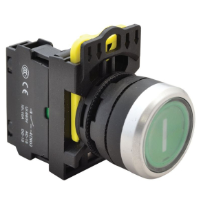   Jelölt nyomókapcsoló, zöld, (fehér I) 1×NO, 5A/230V IP65 NYK3-P1 Tracon