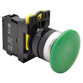   Gombafejű nyomógomb, zöld 1×NO, 5A/230V 40mm, IP65 NYG3-MG Tracon