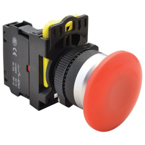   Tracon gombafejű nyomógomb, piros, 1xNC, 5A, 40mm, IP65 NYG3-MR