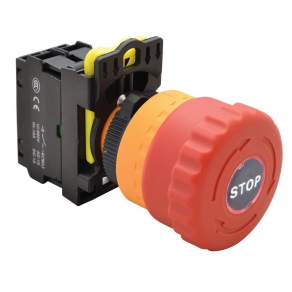   Tracon vészgomb világító reteszelt piros 1×NC 5A/230V AC-15 40mm IP65 LED 230V AC/DC NYG3-ETLR