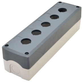   Összeállított tokozat nyomógombokhoz, szürke, 5-ös 22,5mm,IP65 NYGD-5GR Tracon