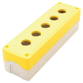   Összeállított tokozat nyomógombokhoz, sárga 5-ös 22,5mm,IP65 NYGD-5YE Tracon