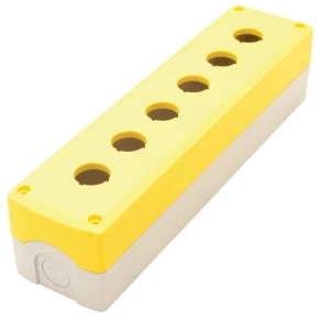   Összeállított tokozat nyomógombokhoz, sárga 6-os 22,5mm,IP65 NYGD-6YE Tracon