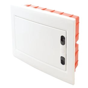   Kiselosztó süllyesztett 1soros, 8 modulos teli ajtóval IP40 sín nélkül, sík ajtóval EDSSN-8/1 Tracon