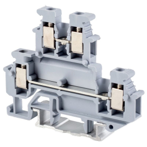   Emeletes ipari sorozatkapocs, csavaros, sínre, szürke 0,2-4mm2, 500VAC, 24A TSKA2,5/2S Tracon