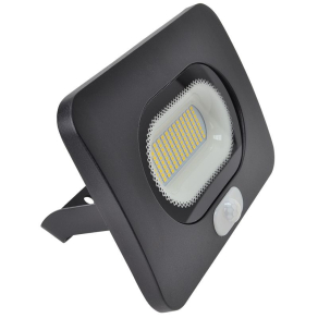   LED fényvető mozgásérzékelővel, fekete 50W, 4000K, IP65, 3750lm, RLEDLM50 - Tracon RSMDLM50