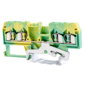   Védővezető ipari sorozatkapocs, rugós, sínre, zöld/sárga 0,08-2,5 mm2 4p TSKC2,5/4JD Tracon