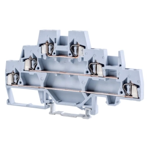   Emeletes ipari sorozatkapocs, rugós, sínre, szürke 0,08-2,5mm2, 6P, 20A TSKC2,5EE Tracon