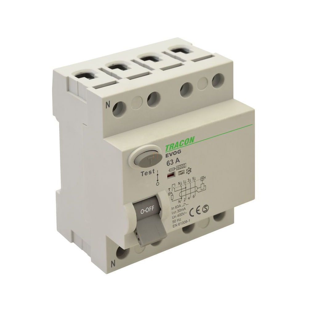 FI relé  63/4-0,1 6KA A EVOG4P631 Tracon
