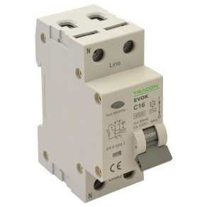   Tracon kombinált védőkapcsoló, 2C16 A 30 mA, 4,5 kA 2 modul - EVOK2C1603