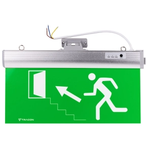   Tracon élvilágítású LED kijáratjelző piktogramokkal, 3 órás áthidalás - EXIT-04-J-NM