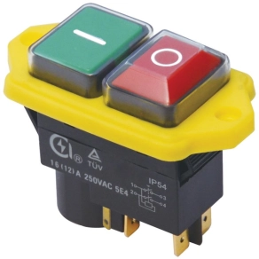   Relés biztonsági kapcsoló, csavarozható, sárga kerettel 5PIN,12A,6,3×0,8mm IP54 SSTM-045 Tracon