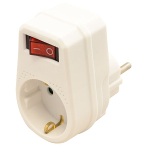   Tracon csatlakozóaljzat adapter kapcsolóval, fehér 16A, max. 3680W KACS1