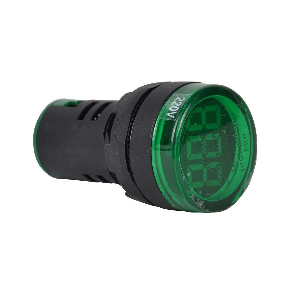 Tracon Feszültségmérő, LED jelzőfény, zöld 24-500VAC, d=22mm NYG3-VG