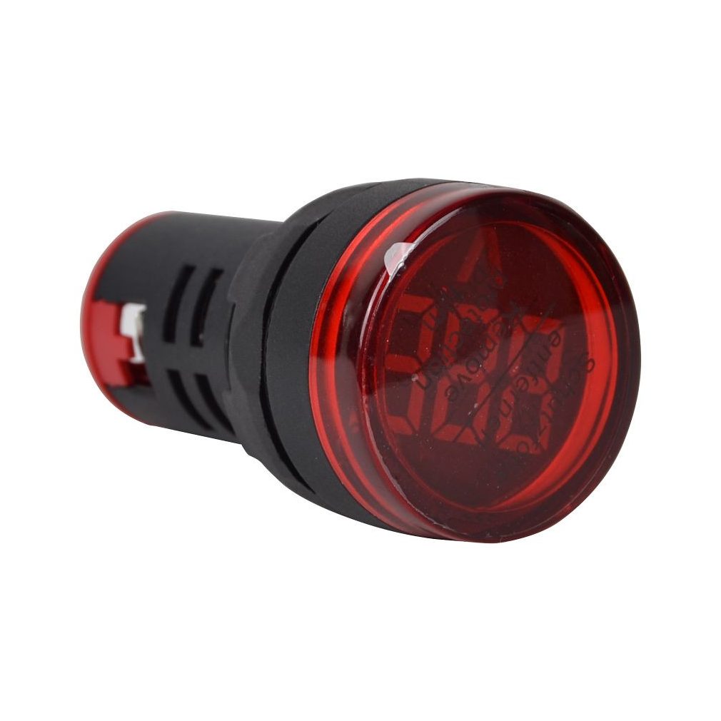 Tracon feszültségmérő, LED jelzőfény, piros 24-500VAC, d=22mm NYG3-VR