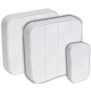   Vezeték nélküli csengő, négyzetes, 1 adó, 2 vevő 3×AA, 1×CR2032, 100m, 10 music, IP44 BELLW1-1V2 Tracon