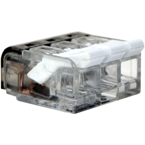   Csavar nélküli vezeték összekötő, nyitható átlátszó 0,2-4mm2, 32A, 3P, RVON3 Tracon