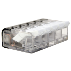   Csavar nélküli vezeték összekötő, nyitható átlátszó 0,2-4mm2, 32A, 5P, RVON5 Tracon