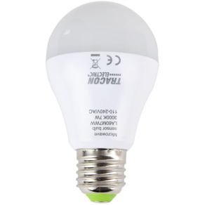   LED fényforrás beépített mozgásérzékelővel 110-240 V 7W 2700K, E27, 600 lm LA60M7WW Tracon