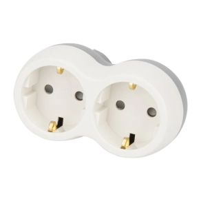   Többférőhelyes átalakító csatlakozó, szürke + fehér 3×SCHUKO TND3 Tracon