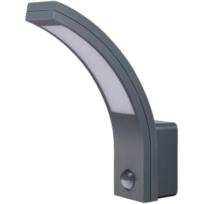   Mozgásérzékelős fali lámpatest, ívelt forma, antracit 10W, 140fok, 4500K, IP54, 800lm SLIA10W