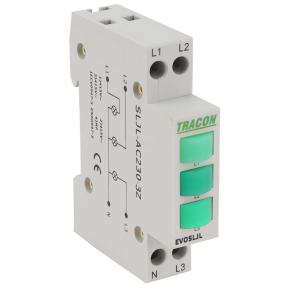   Sorolható ledes jelzőlámpa, zöld,zöld,zöld Tracon SLJL-AC230-3Z