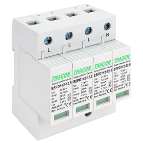   AC típusú T1+T2 túlfeszültség levezető, cserélhető betéttel ESPD1+2-12.5-4P