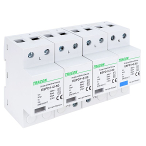   Túlfesz.levezető T1+T2 AC, 4P, Imax:160kA,ESPD1+2-50-4P Tracon