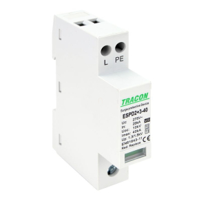   Túlfeszültség levezető T2+T3 egybeépített AC típusú 1+1P Imax40kA ESPD2+3-40-1+1P