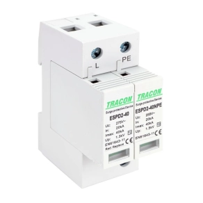   Túlfeszültség levezető T2 AC típusú cserélhető betéttel ESPD2-40-1+1P Tracon
