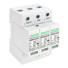   Tracon túlfeszültség levezető cserélhető betéttel, T2 DC típusú ESPD2-DC40-1000