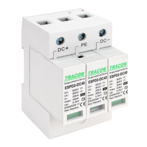   Túlfeszültség levezető cserélhető betéttel, T2 DC típusú ESPD2-DC40-600