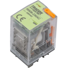   Miniatűr teljesítményrelé tesztgombbal és állapotjelzéssel 230V AC/2×CO RN08-230AC Tracon
