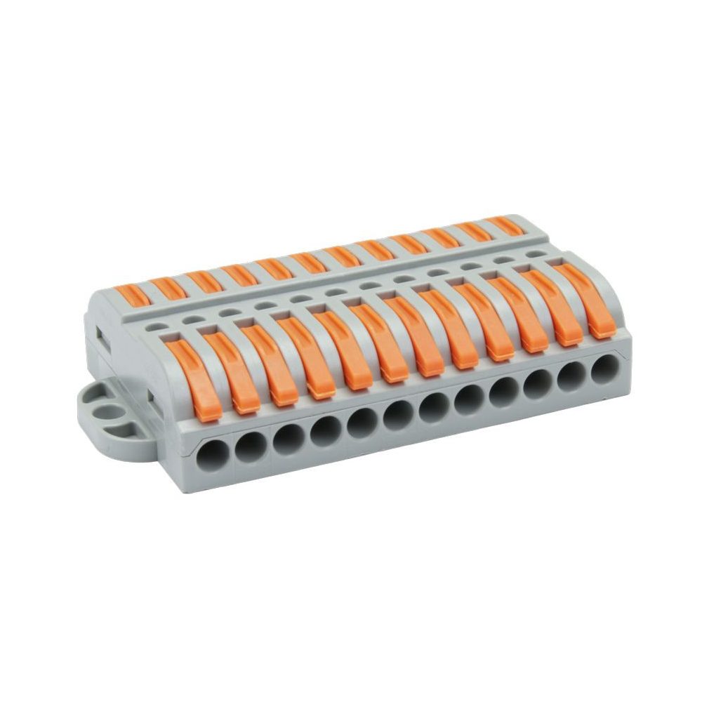 Tracon Csavar nélküli vezetékösszekötő, toldó nyitható, 0,5-4mm2, 32A, 12p, OVOFT1212