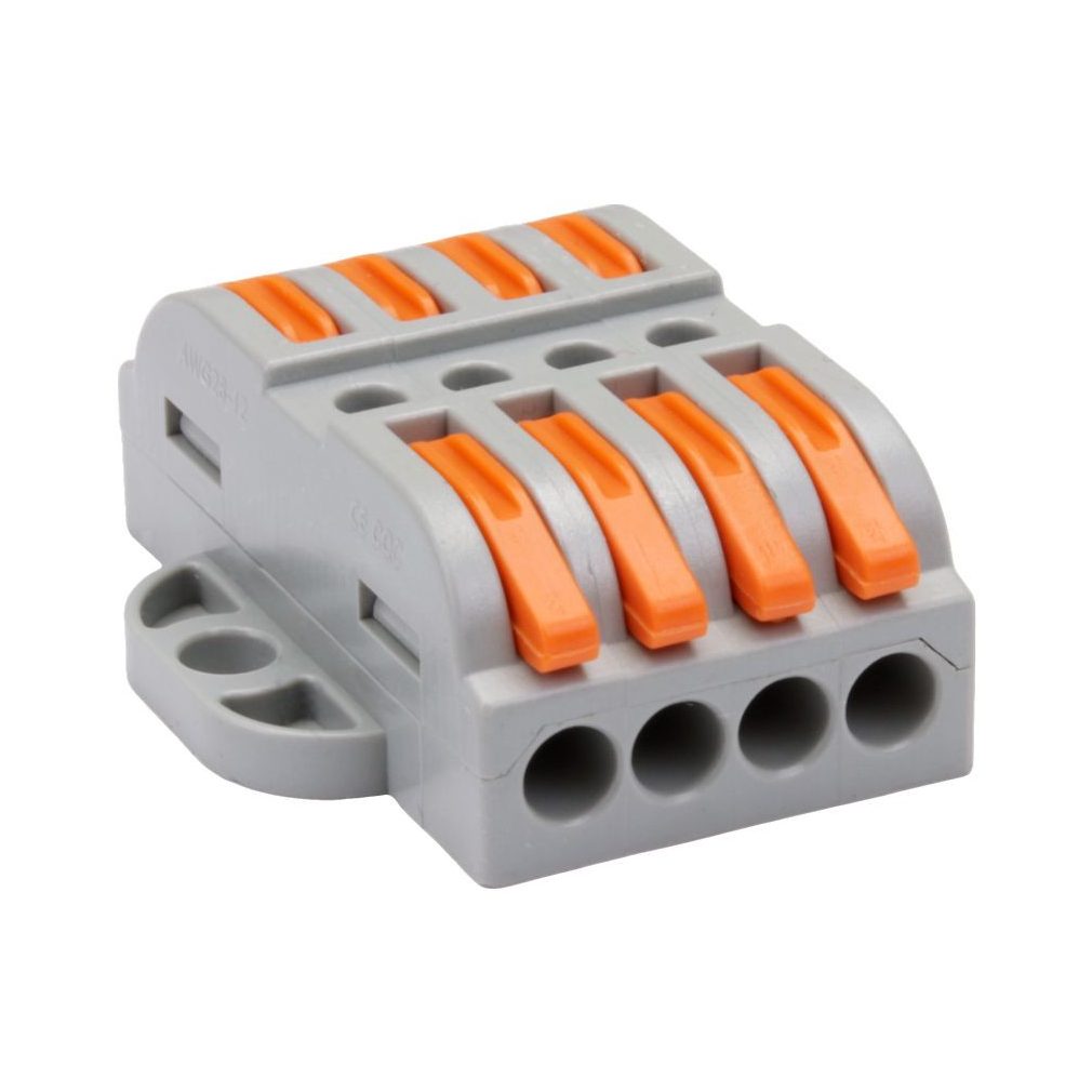 Tracon Csavar nélküli vezetékösszekötő, nyitható 0,5-4mm2, 32A, 4p, OVOFT44