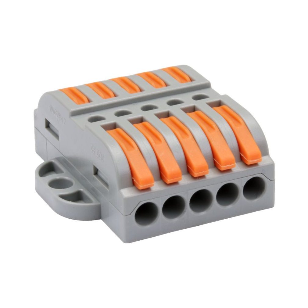 Tracon csavar nélküli vezetékösszekötő, nyitható 0,5-4mm2, 32A, 5p, OVOFT55