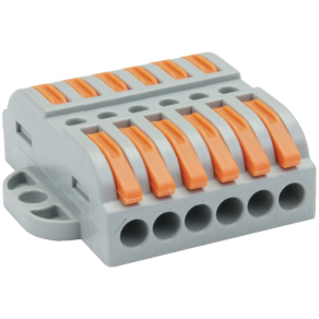   Csavar nélküli vezeték összekötő, nyitható 0,5-4mm2, 32A, 6p, OVOFT66 Tracon