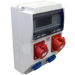   Csatlakozó doboz védelem nélkül, 2×SCHUKO+1×16A(3P+N+E)+1×32A(3P+N+E) TDB12-12M Tracon