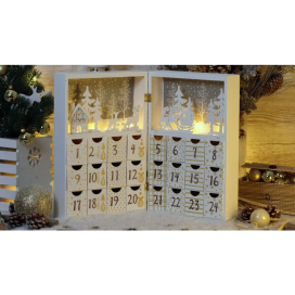   LED karácsonyi adventi kalendárium, elemes Timer 6+18h, 8LED, 3000K, 2xAAA CHRACB8WW Tracon