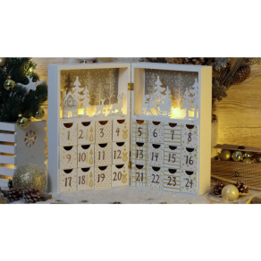   LED karácsonyi adventi kalendárium, elemes Timer 6+18h, 8LED, 3000K, 2xAAA CHRACB8WW Tracon