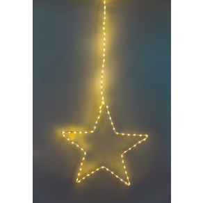   Karácsonyi LED ablakdísz, csillag, időzítős, 104LED 3xAA, melegfehér fényű (az elem nem tartozék) - Tracon CHRSTHM104WW