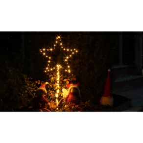   Kerti LED világító csillag, elemes Timer 6+18h, 80LED, 3000K, IP44, 3xAA CHRSTO80WW Tracon