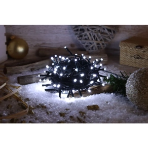   Karácsonyi programozható fényfüzér, 2+10M, 100LED, 3,6W, 13000K IP44 CHRSTOP100CW Tracon