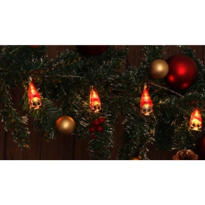   Tracon LED karácsonyi lánc, manó, elemes Timer 6+18h,10LED, 3000K, 2xAA - CHRSTSCA10WW