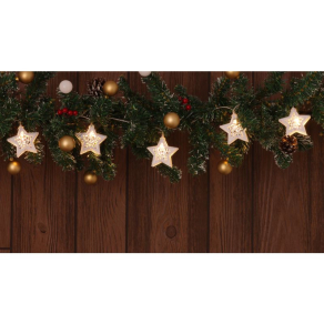   LED karácsonyi lánc, csillag,fehér, elemes, Timer 6+18h,10LED, 3000K, 2xAA CHRSTSTWM10WW Tracon