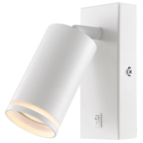   Oldalfali állítható spot lámpatest, fehér, kapcsolóval 1xGU10, max.35W SPGU10LFW Tracon
